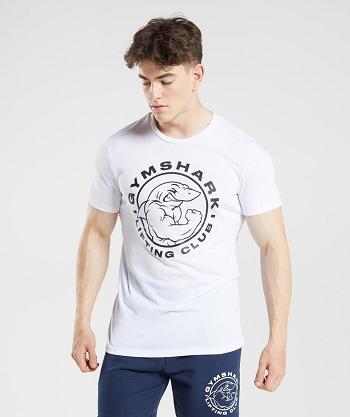 T Shirts Gymshark Legacy Hombre Blancas | CO 3353DFM